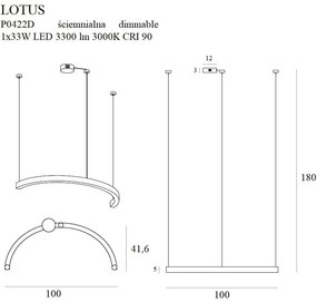 Lustra dimabila LED suspendata LOTUS P0422D MX