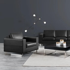 Canapea Herold, cu trei locuri, neagra