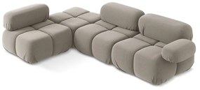 Colțar modular bej cu tapițerie din catifea (cu colț pe partea stângă) Lokua – Makamii