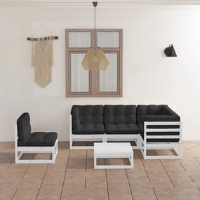 3076630 vidaXL Set mobilier de grădină cu perne, 6 piese, lemn masiv de pin