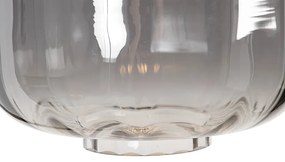 Lampa de podea de design neagra cu sticla fumurie - Qara Down