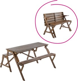 Masă de grădină/bancă, 2în1, maro, ZAGIR