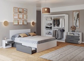 Set mobila dormitor gri cu alb - Pablo - Configuratia 6