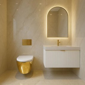 Vas WC suspendabil Rea Carlo Mini Tornado NF alb auriu