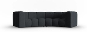 Canapea Lupine cu 3 locuri pe semirotund si tapiterie din tesatura structurala, negru