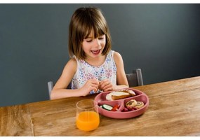 Farfurie pentru copii cărămizie din silicon 19x20,5 cm Dusky Pink – Kindsgut