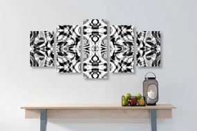 Tablou 5-piese abstractizare în design alb-negru
