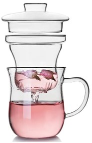 Cana din Sticla borosilicata cu Infuzor si capac din sticla, 350 ML