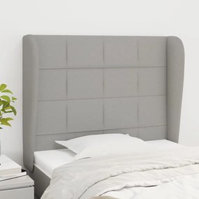 vidaXL Tăblie de pat cu aripioare gri deschis 83x23x118/128 cm textil