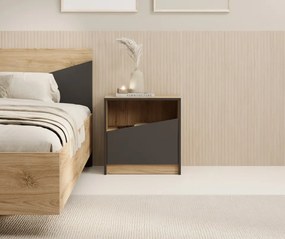 Noptiera, 50x50 cm, I Atson, ADRK Furniture (Culoare: Stejar / Gri)