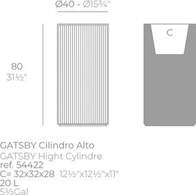 Ghiveci plante design decorativ modern exterior / interior GATSBY 40x80cm