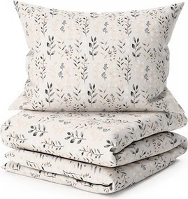 Lenjerie de pat din polibumbac SALVIA gri-maroniu Dimensiune lenjerie de pat: 70 x 90 cm | 140 x 200 cm