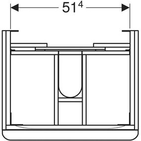 Mobilier suspendat Geberit, Smyle Square, pentru lavoar de 60 cm, alb