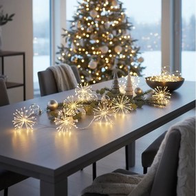 BRILAGI - Ghirlandă de Crăciun LED pentru exterior, 150 LED, 5 m, IP44, alb cald, efect foc de artificii