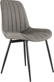 Scaun, piele ecologică gri deschis/negru, HAZAL