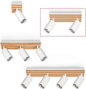 Brilagi - Lampă spot SELE WOOD 2xGU10/30W/230V alb/lemn