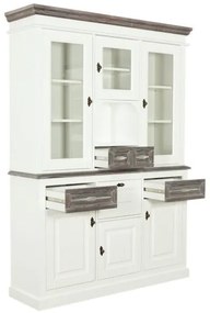 Bufet Cu Vitrina Cabana Alb Si Antracite, 146 Cm