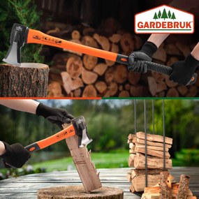 Set de topoare TOMS, topor și despicător, 2 bucăți, negru/portocaliu Gardebruk