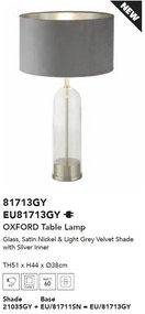 Veioza/Lampa de masa design decorativ Oxford nickel/gri