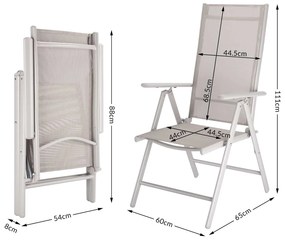 Deuba Set aluminiu gradina 1+8 - gri