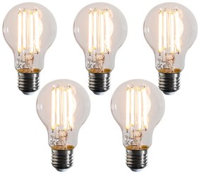 Set de 5 becuri LED inteligente E27, dimabile în Kelvin, A60, clare, 7W 806 lm 1800-3000K