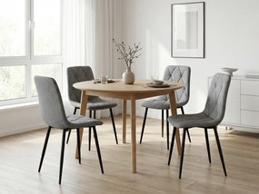 Scaun gri LIBRA PLATINUM GREY cu picioare negre