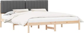 vidaXL Cadru de pat cu tăblie tapițată Gri închis 180 x 200 cm