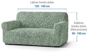 Huse bielastice FUCO bumbac bio mentă fotoliu dublu (l. 120 - 160 cm)