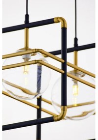 Lustră pe cablu Jupiter 2029 FIORI 2xG9/10W/230V negru/auriu/transparent