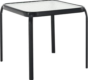 Masuta gradina RAMOL, negru, sticla securizata/otel, 50x50x46 cm