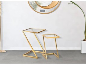 Măsuțe auxiliare cu blat din sticlă 2 buc. 40x40 cm Zet – Mauro Ferretti