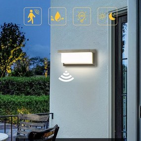 Aplică LED de exterior cu senzor Brilagi BRICKY LED/12W/230V gri IP54