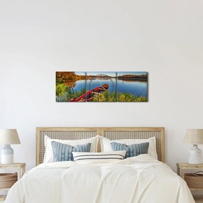 Tablou cu punte roșie (cu ceas) (90x30 cm)