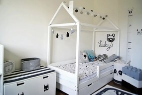 Pat pentru copii Casa Paul - Alb 180x80 cm pat fără spațiu de depozitare