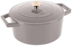 Oală din fontă emailată cu capac 24 cm, 4.35 L Berlinger Haus Taupe Collection BH 6525, distribuție termică excelentă, potrivită cuptor/plite