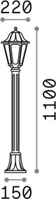 Ideal lux - Lampadar exterior 1xE27/60W/230V negru