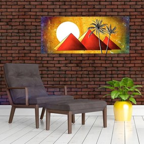Tablou cu piramidele egiptene pictate (120x50 cm)