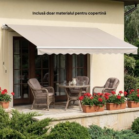 Outsunny Material de Înlocuire pentru Cort Retractabil, Poliester UV 50+, 3.5x2.5 m, Crem, pentru Balcon, Terasă, Grădină, 337x250 cm | Aosom Romania