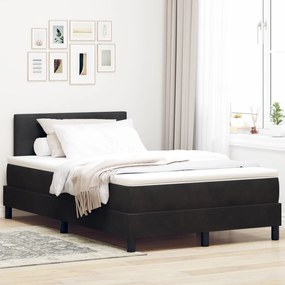 vidaXL Pat cu Arcuri și Saltea cu saltea Negru 120 x 200 cm țesătură