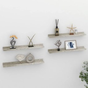 326705 vidaXL Rafturi de perete, 4 buc., gri beton, 60x9x3 cm