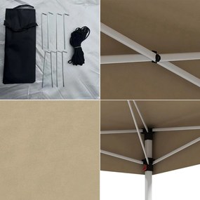 Pavilion cu prelată de umbrire și perete posterior parțial, bej