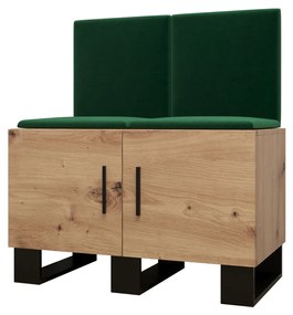 Set mobilier pentru hol Amanda 19 (Stejar artisan + verde). 1086025