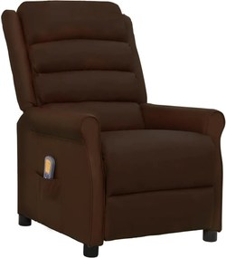 vidaXL Fotoliu de masaj, maro, piele ecologică