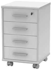 Zondo Dulap cu roți/ Container de birou cu lacăt Hansa 2 NEW 12 (alb). 1028701