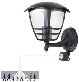 Aplică de exterior cu senzor TEVIO 1xE27/60W/230V IP54 negru