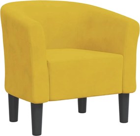 vidaXL Fotoliu tip cuvă, galben, catifea