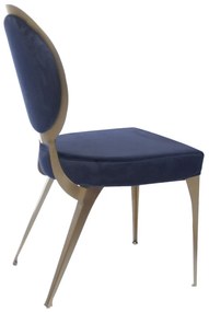 Scaun tapitat Cassari bleumarin/gold – H89 cm