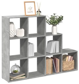 vidaXL Bibliotecă/separator cameră gri beton 137,5x29x103,5 cm lemn