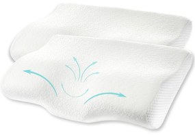 Set 2X perne cu suport cervical din spuma cu memorie pentru copii 12-16 ani Suporto®️ 50x30, cu perforatii