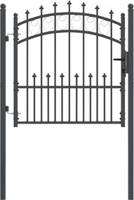 vidaXL Poartă de gard cu țepi Gri 100 x 100 cm Oțel vopsit în pulbere